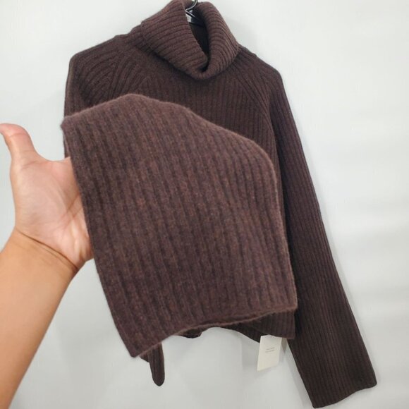 Facade Pattern Tasmania Wool Cashmere Sweater Medium/Large Womens NWT Brown - Picture 6 of 15